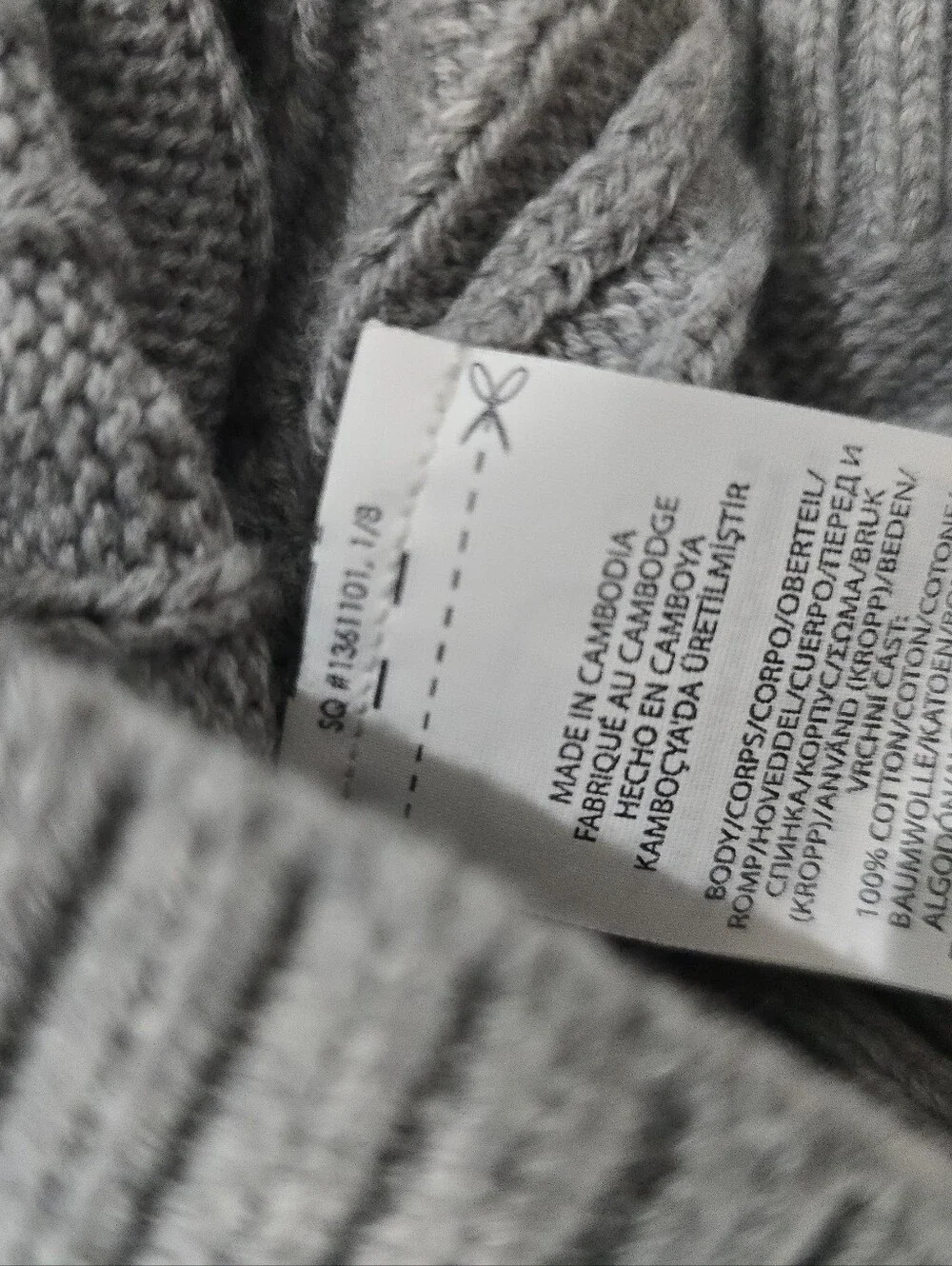 Ralph Lauren Light Gray Cable Knit Crewneck Sweater 24 Months